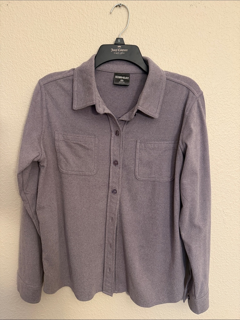 32 Degrees Lavender Fleece Button-Down Shirt Jacket